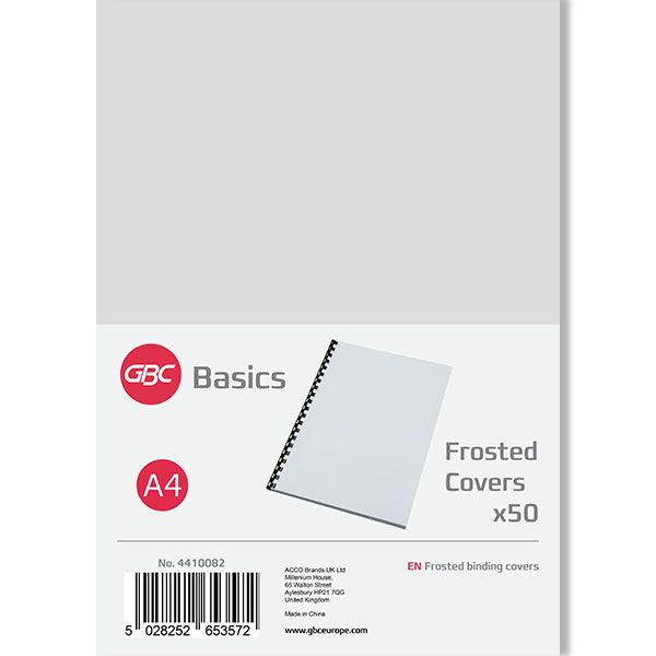 GBC Frosted A4 Binding Covers Pack Of 50
