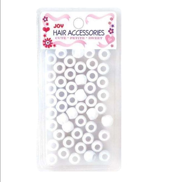 Joy - 50 Piece Large Hair Beads - White - 4-Pack