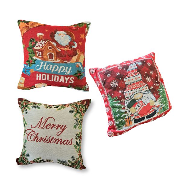 3 Pack Christmas Pillow with inner - 3 Classic Christmas designs - quality