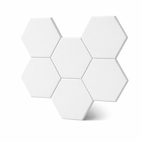 Acoustic Panels Echo-Less Hexagon Polyester Fibre+ White (Pack of 6)