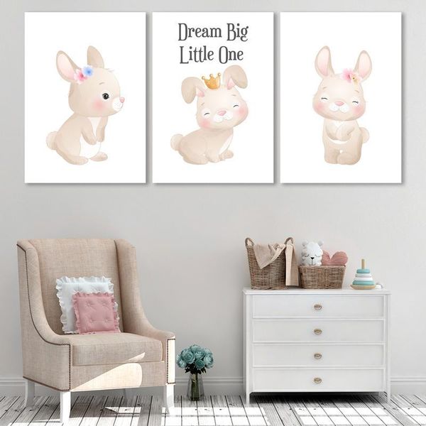 Bunnies Dream Big - A3 Canvas -Set Of 3