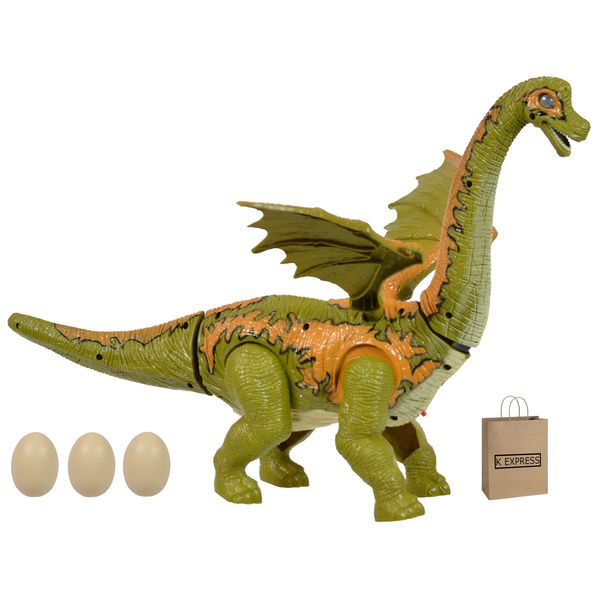 Electric Dinosaur - Sounds Lights Walking Lay 3 Eggs + K Express Gift Bag