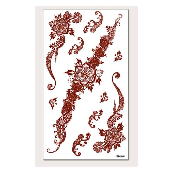 Single sheet henna floral tattoo