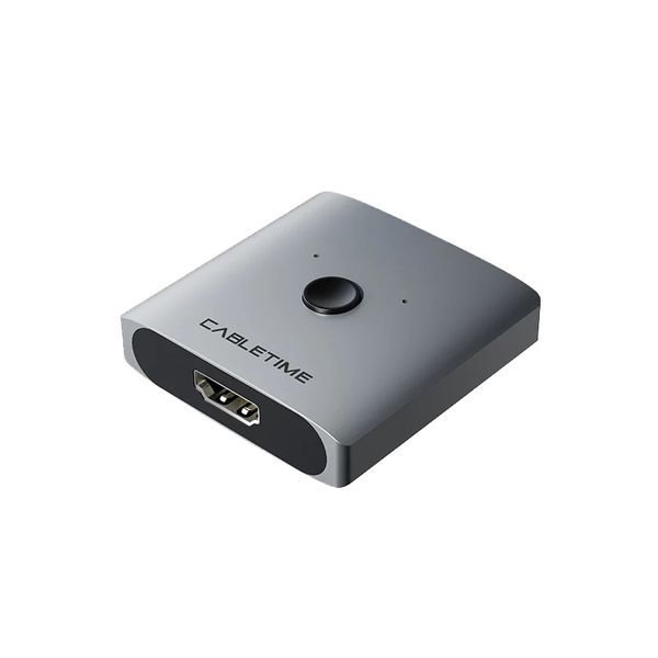 CableTime CP30G 4K 60Hz HDMI 2.0 Switch 2 Out - Grey