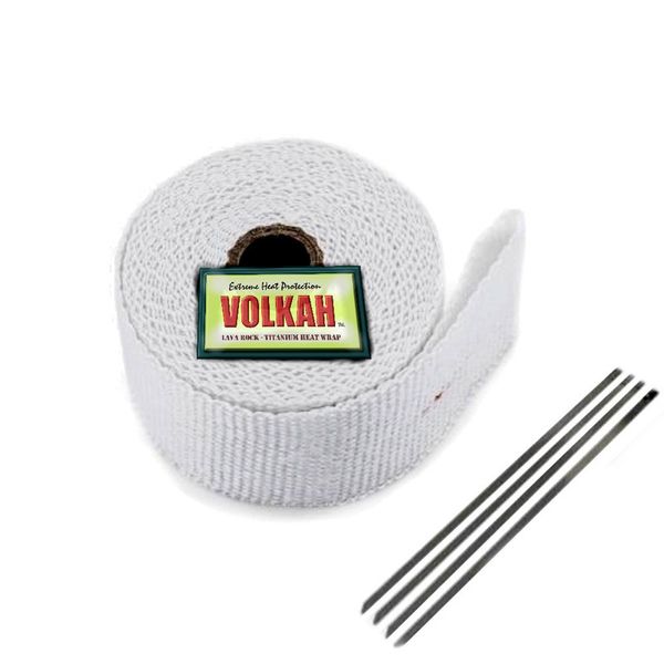 Volkah 5m White Exhaust Heat Wrap