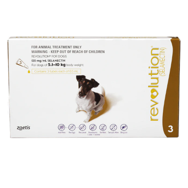Zoetis - Revolution 12% For Dogs Weighing 5.1-10kg (Brown) (Pack Of 2)