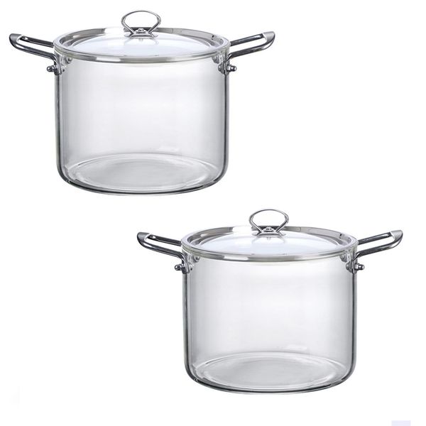 Glass Saucepan 4.5L - 2 Pieces