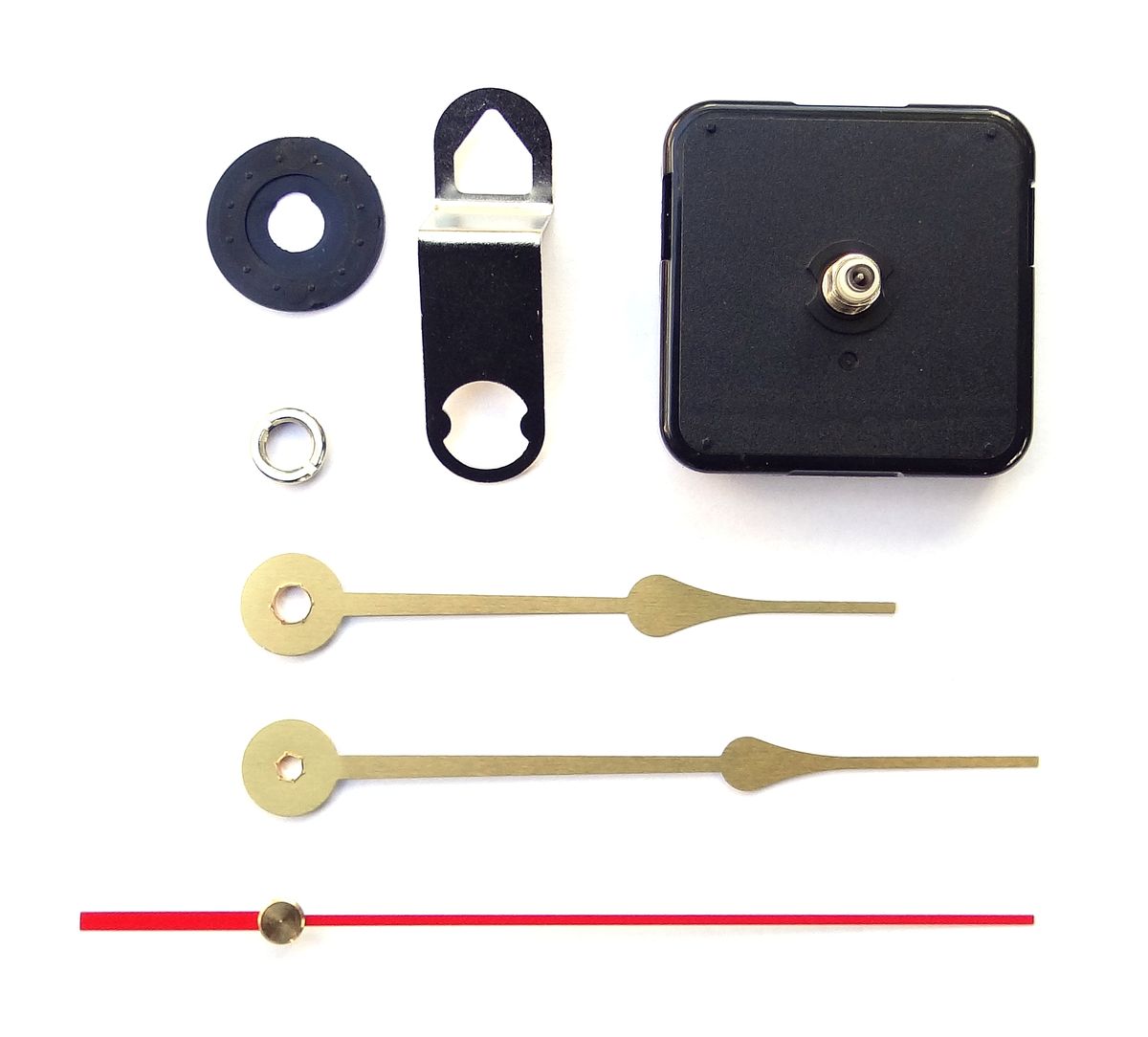 Replacement Clock Mechanism, Silent Running, Medium Shaft. Golden Arms