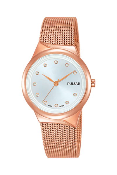 Pulsar Women's Rose Gold Mesh Watch-PH8442X1