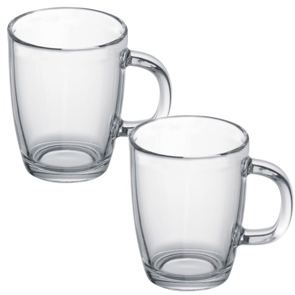 Home Kitchen Double Wal Glass Mug Set of 2 (250ml)
