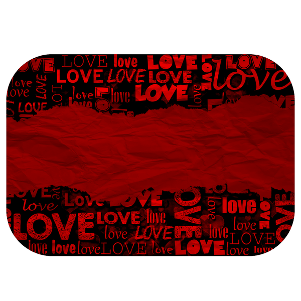 Black and Red Love Printed mouse pad