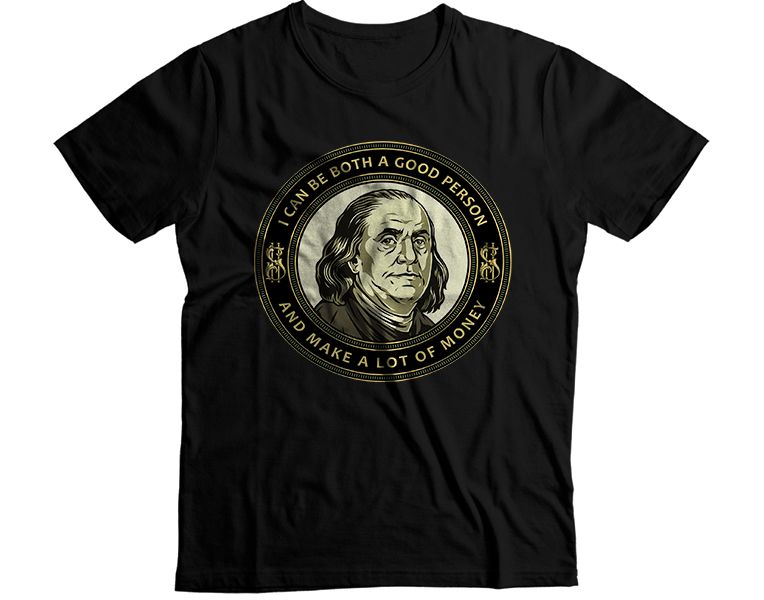 Benjamin Franklin Casual Graphic T-Shirt