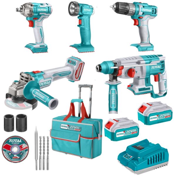 Total Tools - Li-Ion Industrial Power Tool Combo - 5 Piece