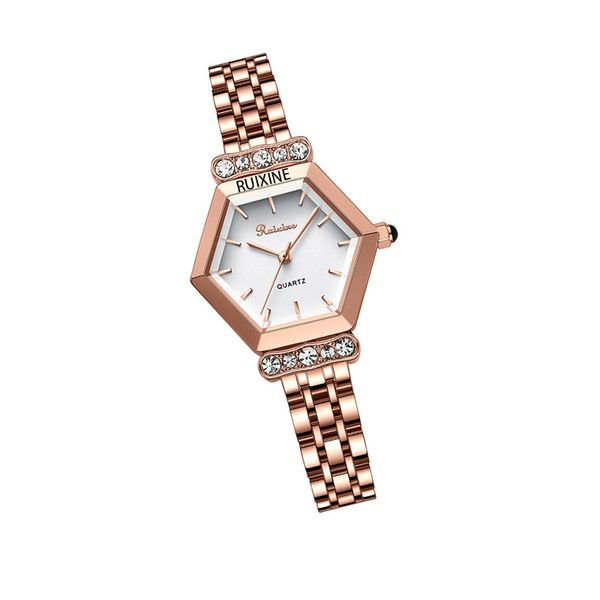 RUIXINE Metal Leisure Watch Women's Imitation Diamond Wristwatch Small Dial
