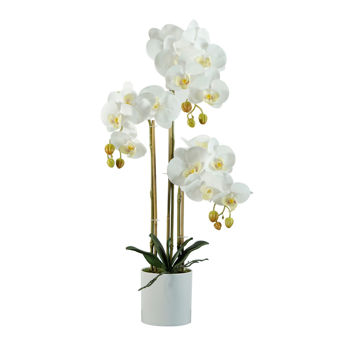 HouzeComfort Artificial White Orchid Indoor Plant 60cm for Home or Office