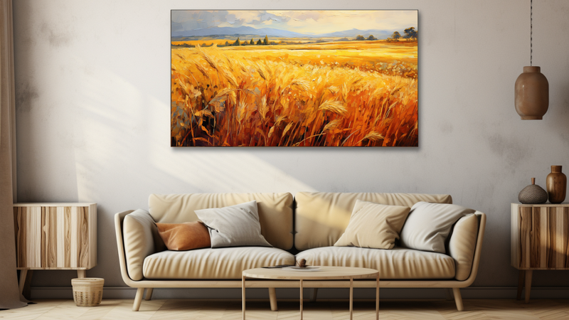 Canvas Wall Art - Fields of Gold Abstract - HD0099