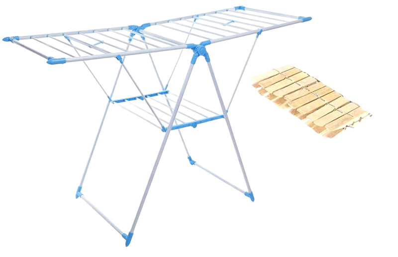 Metalic Clothes Drying Rack With clothesPegs