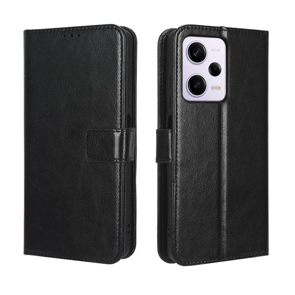 Flip Cover Compatible With Redmi Note 12 Pro 5G Crazy Horse Pattern Leather Cover