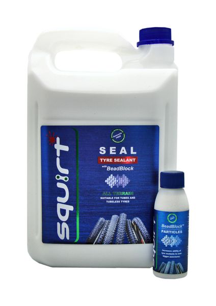 Squirt SEAL Tyre Sealant - 5L Bottle + 100ml BeadBlock Particles
