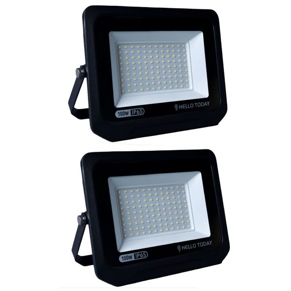 2 Pack - 100W Led Outdoor Flood Light Ip65 Water image