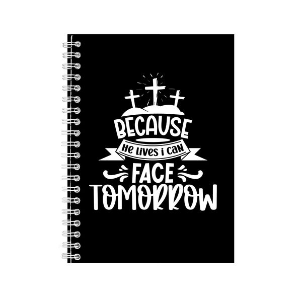 Tomorrow A5 Notebook Spiral with Graphic Christian Easter Words Present 080