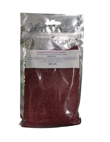 Premium Tropical Fish Feed Crumble - 100g Nutrient-Dense Formula