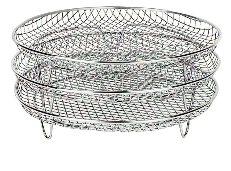 3 Tier Air Fryer Stainless Steel Rack - Round