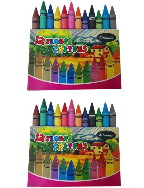x2 packs Jumbo Crayons 12's