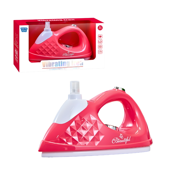 Toy Iron with Spray &amp; Vibration - Pretend Play Set - Toys for Kids