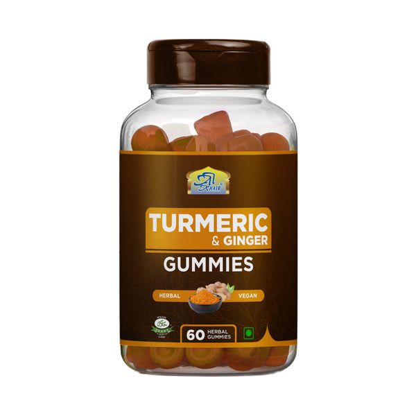 Turmeric Ginger Gummies Chewable Dietary Supplement 60 Gummies Jar