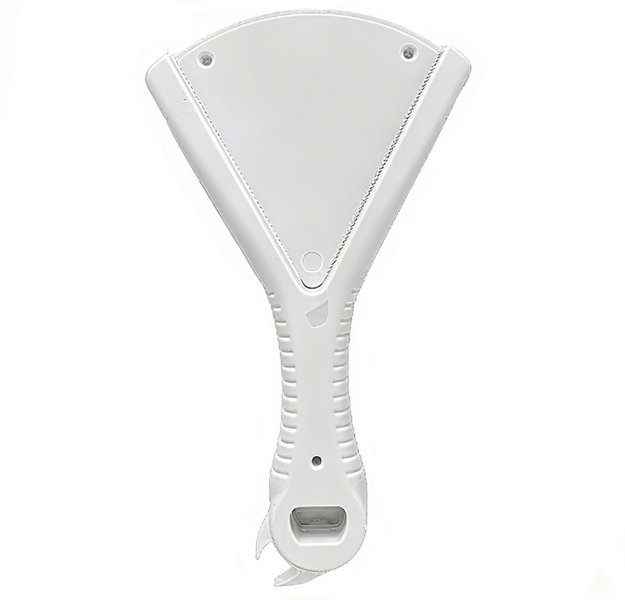 Handle-Equipped One-Piece Bottle and Can Opener - White
