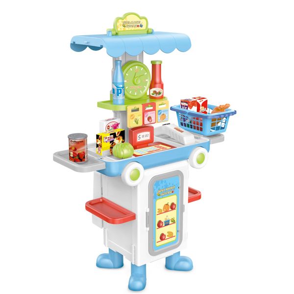 Time2Play Shopping Food Bus Set Blue
