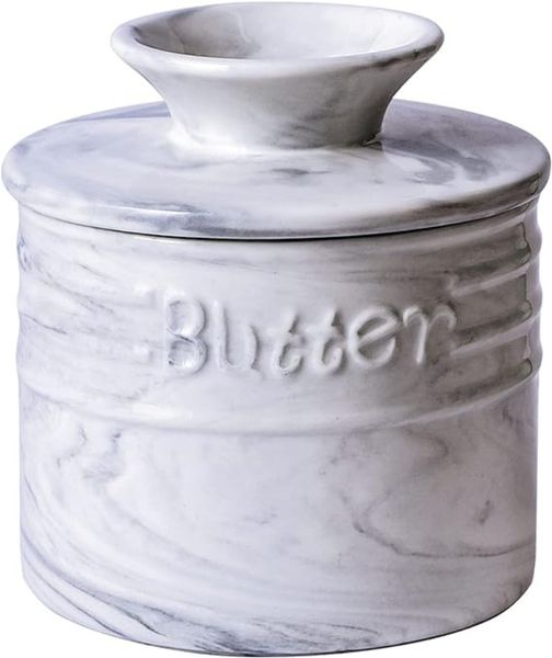 Creamy Butter Dish, Marbel Like French Butter Dish, Spreadable Soft Butter