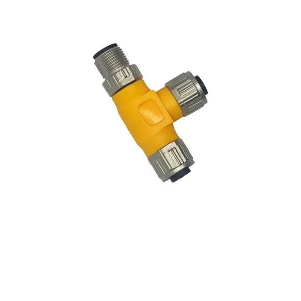 XY-1541186-ECN: M12 5-Pole "T" Distribution Adaptor (A-Coded)