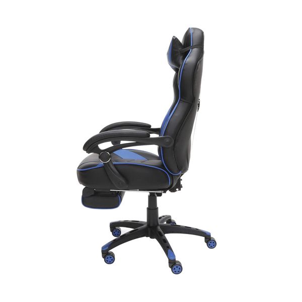 Reclining gaming chair with footrest BLUE (909)