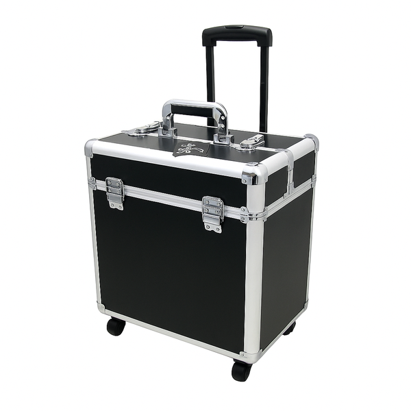 2 in 1 Aluminium Lockable Wheeled Cosmetic Box