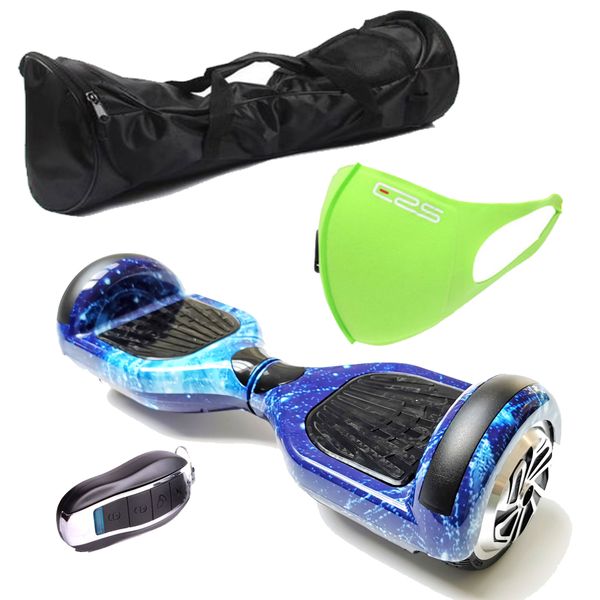 Self Balance Scooter6.5" Hoverboard-LED-Bluetooth-Remote-Bag-Mask-Water Blu