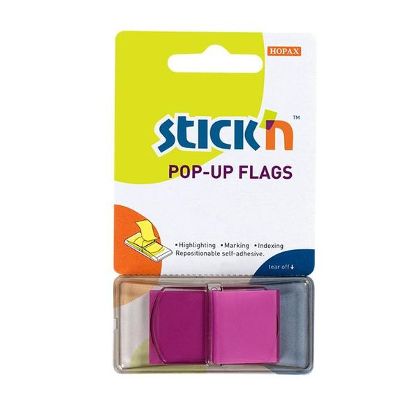Stick'n Pop Up Flag Neon Purple 45 x 25mm - 50 sheets per pad