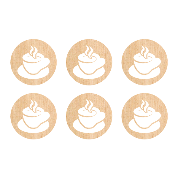 Wooden Hot Coffee Cup Coasters - Set of 6