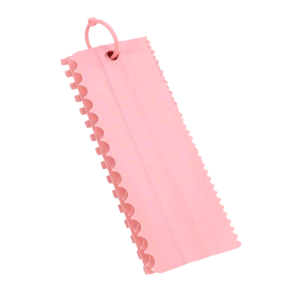 4 Piece Pink Cake Decorating Kit to Scrape Walls of Cake into Patterns
