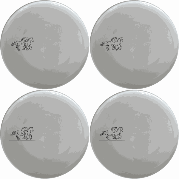 Silhouette Running Horses Dinner Plate Set of 4 - Range 3