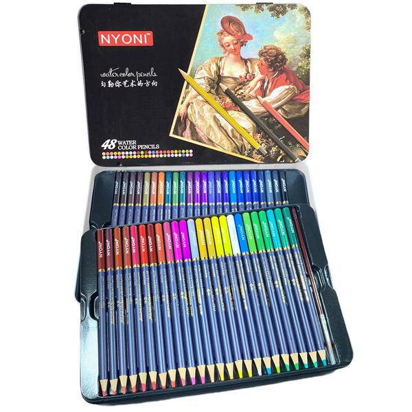 Nyoni - Water Colour Pencils - 48 Colours in Metal Box Set