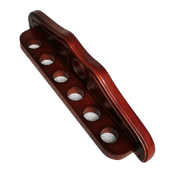 6 Cue Wall Mounted Rack Wooden Stand Pool Stick