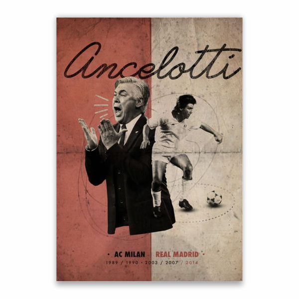 Ancelotti Manager And Player Poster - A1