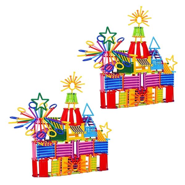 200 Piece Colourful Construction Smart Stick Building Blocks - Set of 2