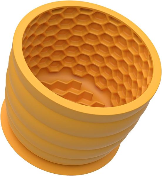 Dog Slow Feeder Lick Bowl with Suction Cup - Honeycomb Dog Lick Mat
