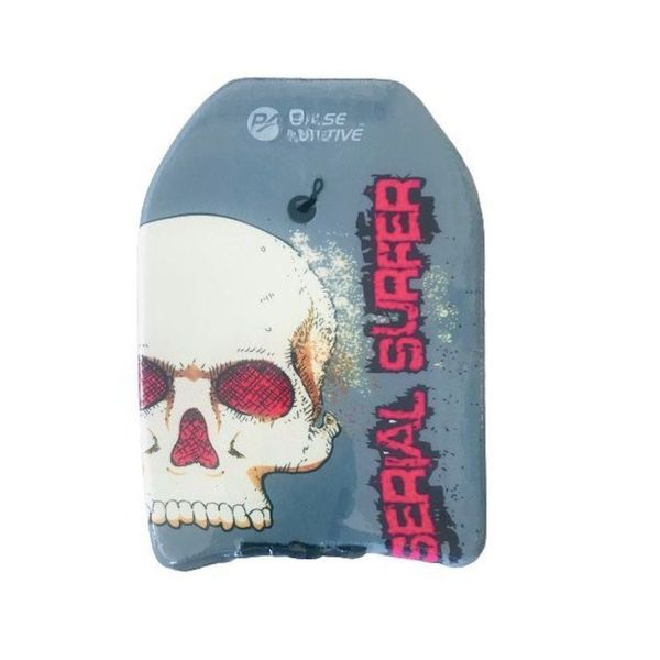 Durable Grey Skull 78cm Boogie Board with Wrist Leash