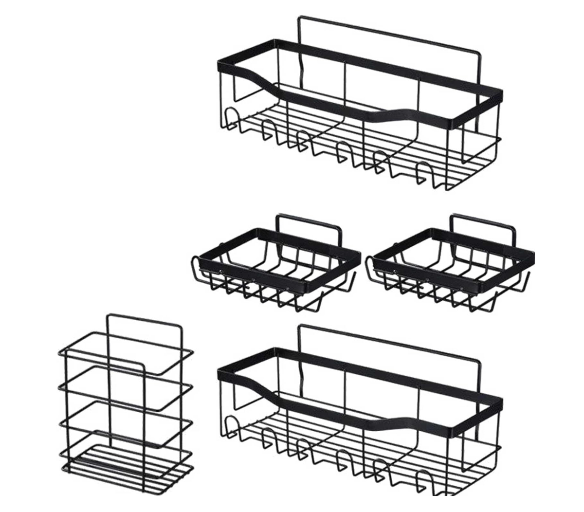 Adhesive Shower Caddy, 5 Pack Rustproof Stainless Steel Bath Organizers