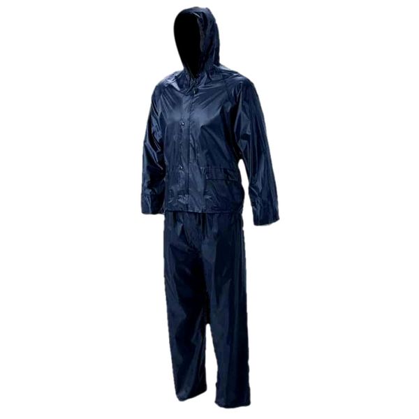 Dromex 2 Piece Rubberised Rain Suit - Navy Blue