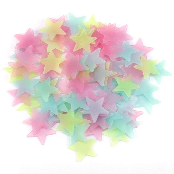 100 Pieces of Glossy Glitter Luminous Multicolour